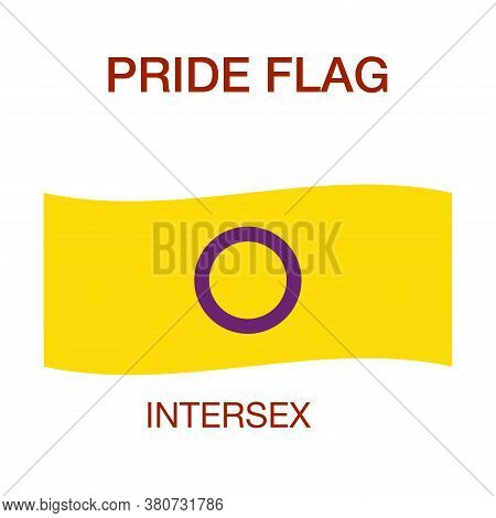 Intersex Pride Flag On White Background. Pride Symbol.the Official Symbol Of The Community