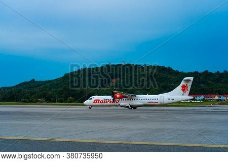 The Pr Pdo Propeller-driven Passenger Aircraft Prepares For Takeoff At The Airport On The Island Of 