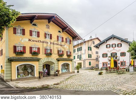 Lofer,austria - August 05,2020 - In The Streets Of Lofer Town. Lofer Is Town In The District Of Zell