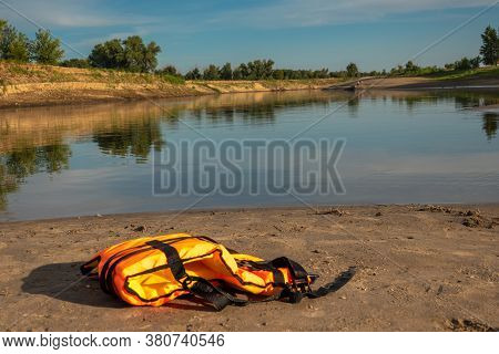 Red Life-jacket. Necessary Object For Safe Sailing.