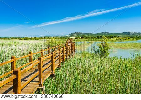 Wooden Path In Nature Park Vrana Lake (vransko Jezero), Dalmatia, Croatia, Beautiful Tourist Destina