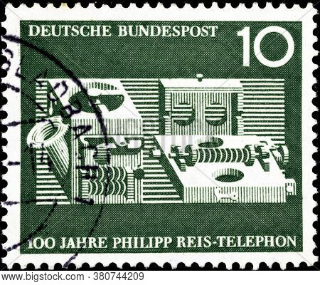 02 10 2020 Divnoe Stavropol Territory Russia The Postage Stamp Germany 1961 Centenary Of Philipp Rei