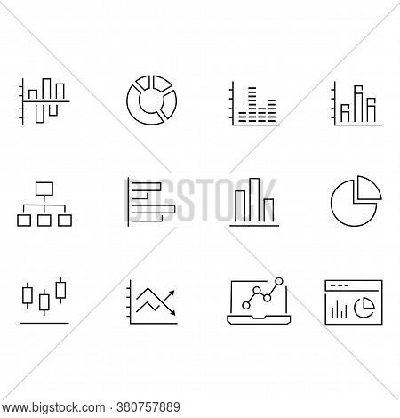 Set Of Flat Finance Graphs Icons. Vector Illustration Eps 10