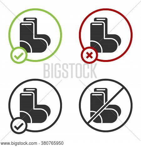 Black Valenki Icon Isolated On White Background. National Russian Winter Footwear. Traditional Warm 