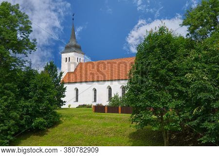 Johns Church In Viljandi In Estonia. Builded In Middle Of The 17th. Church In Nice Summer Day.