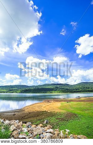 Beautiful Landscape Of Tha Krabak Reservoir In Sa Kaeo, Thailand.