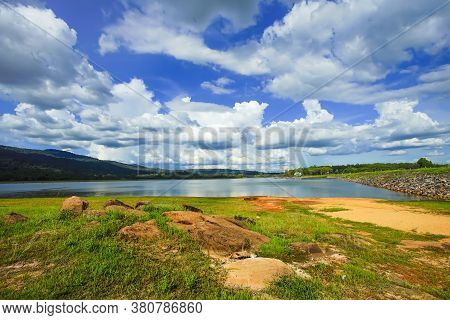 Beautiful Landscape Of Tha Krabak Reservoir In Sa Kaeo, Thailand.