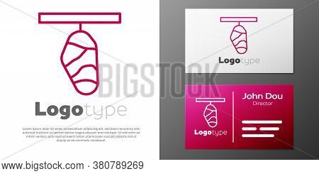 Logotype Line Butterfly Cocoon Icon Isolated On White Background. Pupa Of The Butterfly. Logo Design