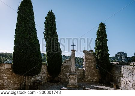Les Baux De Provence France, Old Historical Village Build On A Hill In The Provence, Les Baux De Pro