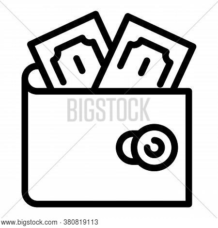 Money Wallet Allowance Icon. Outline Money Wallet Allowance Vector Icon For Web Design Isolated On W