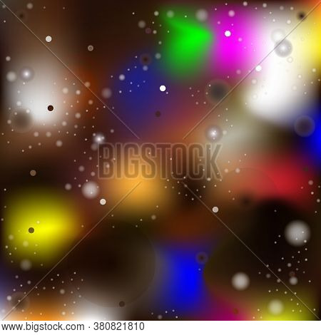 Vector Abstract Colorful Image In The Style Of A Mysterious Macro And Microworld. Glowing Spheres An