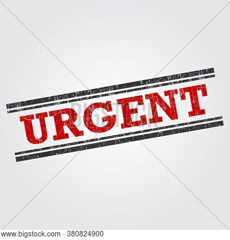 Urgent Grungy Vintage Stamp Vector Design Red