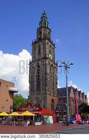 Groningen, The Netherland - July 26, 2020: The Martinikerk (martin's Church), The Oldest Church In G