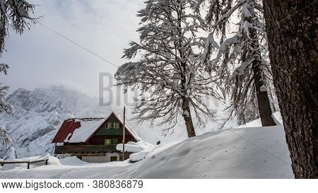 Julian Alps After A Big Snowfall. Udine Province, Friuli-venezia Giulia Region, Italy