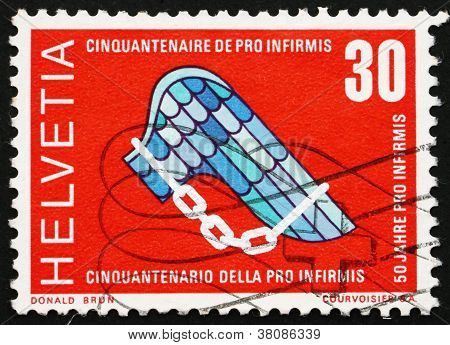 Postage Stamp Switzerland 1970 Pro Infirmis Emblem, Help Disable