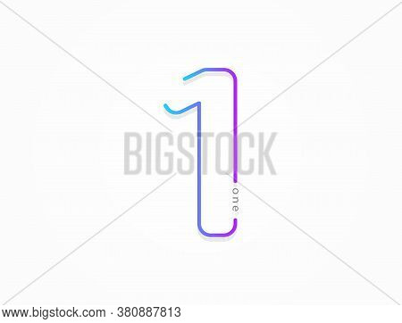 1 Number, Modern Gradient Font Alphabet. Trendy, Dynamic Creative Style Design. For Logo, Brand Labe