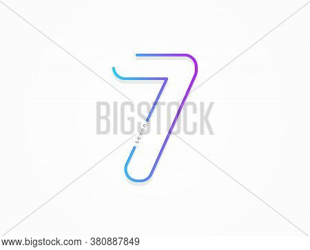 7 Number, Modern Gradient Font Alphabet. Trendy, Dynamic Creative Style Design. For Logo, Brand Labe