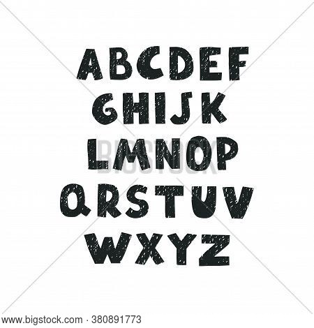Vector Cute Alphabet For Kids. Can Be Used As Elemets For Your Design For Greeting Cards, Nursery, P