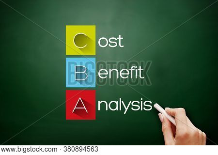 Cba - Cost-benefit Analysis Acronym, Business Concept Background On Blackboard
