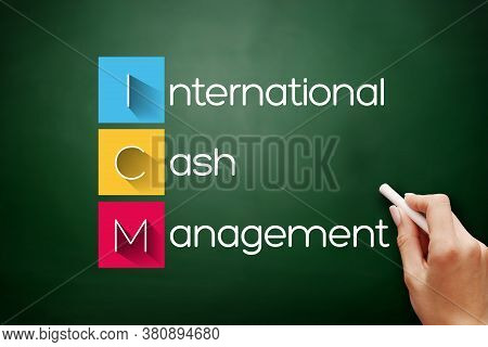 Icm - International Cash Management Acronym, Business Concept Background On Blackboard