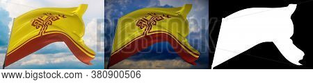 Flag Of Chuvashia, Chuvash Republic. High Resolution Close-up 3d Illustration. Flags Of The Federal 