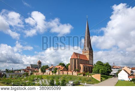 View Of St. Peter's Church (petrikirche) In Rostock, Germany