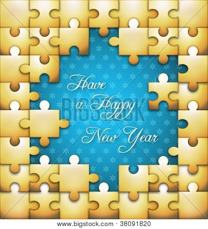 Nový rok puzzle vektorové pozadí