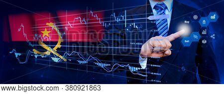 Businessman Touching Data Analytics Process System With Kpi Financial Charts, Dashboard Of Stock And
