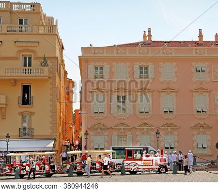 Monaco City, Monaco - June 13, 2014: Square In Front Of The Palace Of The Prince Of Monaco, People A