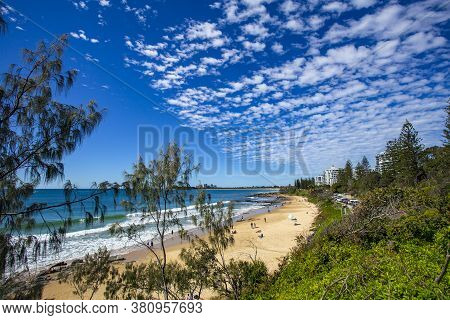 View Of The Beach Strip In Mooloolaba, Queensland, Australia