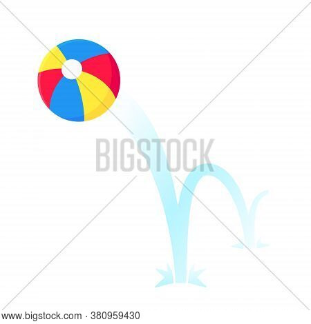 Bouncing Beach Ball Flat Style Design Vector Illustration Icon Sign Isolated On White Background. Re