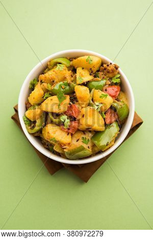 Aloo Shimla Mirch Sabji Or Dry Potato Capsicum Curry Is An Indian Main Course Recipe