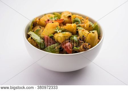 Aloo Shimla Mirch Sabji Or Dry Potato Capsicum Curry Is An Indian Main Course Recipe