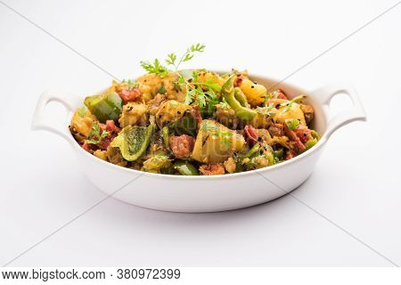 Aloo Shimla Mirch Sabji Or Dry Potato Capsicum Curry Is An Indian Main Course Recipe