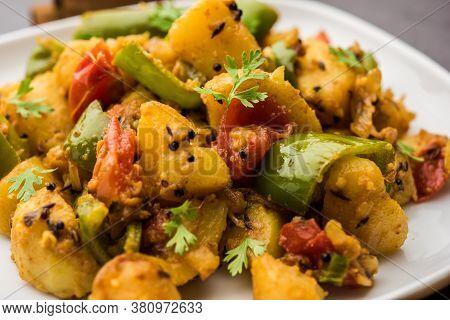 Aloo Shimla Mirch Sabji Or Dry Potato Capsicum Curry Is An Indian Main Course Recipe
