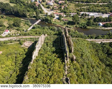 Aerial View Of Rock Formations Ritlite At Iskar River Gorge, Balkan Mountains, Bulgaria