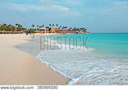 View on Manchebo beach on Aruba in the Caribbean Sea