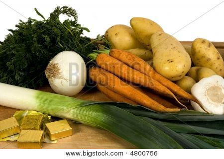 Ingrédients pour soupe aux légume