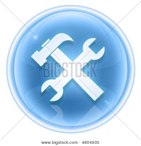 Herramientas icono hielo, aislado sobre fondo blanco.