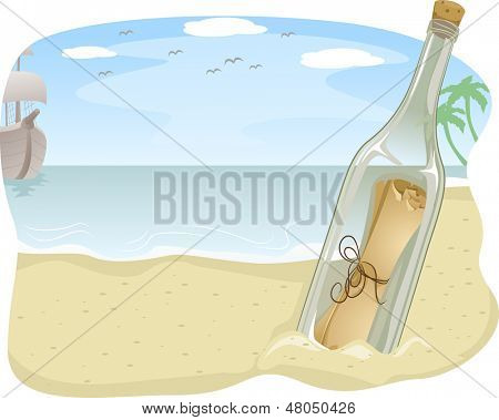 Ilustracja Botlled przewijania wiadomości