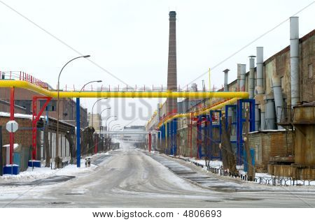 Straße auf der alten Fabrik