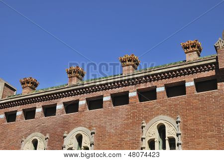 Chimnies su ospedale di Saint Paul. Barcellona. Spagna
