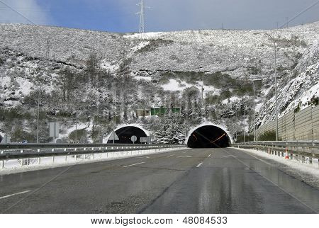 black and white tunnel