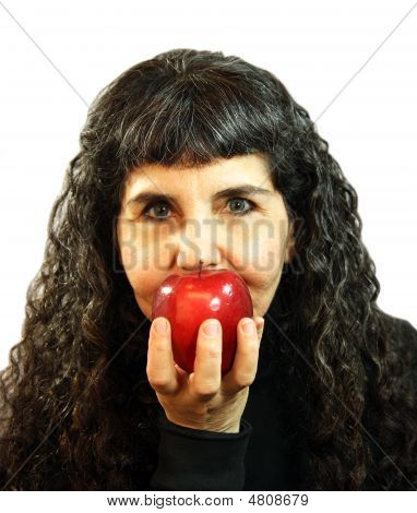 Vrouw met Apple