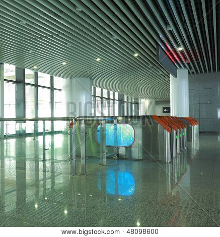 Interior Of The Modern Architectural At Automatic Fare Gate
