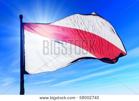 Strasbourg (France) flag waving on the wind