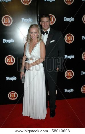 Jaime Bergman and David Boreanaz  at the Entertainment Tonight Emmy Party. Walt Disney Concert Hall, Los Angeles, CA. 09-21-08