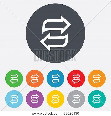 Rotation icon. Repeat symbol. Refresh sign.