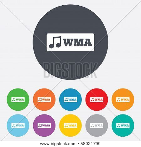Wma music format sign icon. Musical symbol.