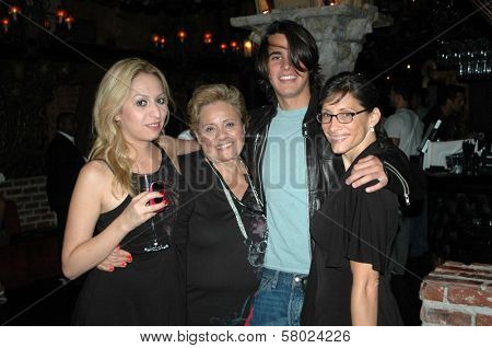 Jennifer Leeser and LuLu Castro with Andrew Doebler and Eva DiShanni  at the Birthday Party for Jennifer Leeser. Medusa Lounge, Los Angeles, CA. 09-25-08